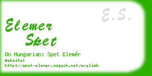 elemer spet business card